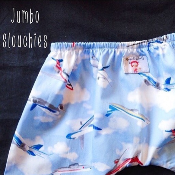 Boys size 3 Handmade MOP AND DOLLY Harem pants, green cotton, ‘jumbo slouchies’ - Picture 6 of 7